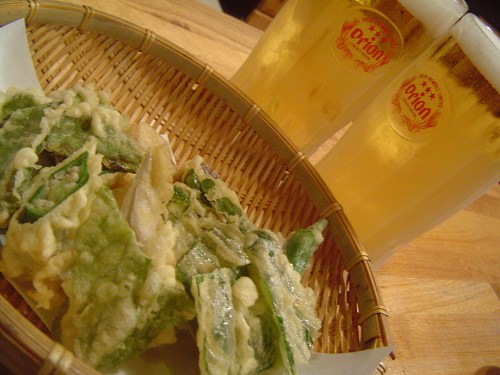 オリオンビールと天ぷら